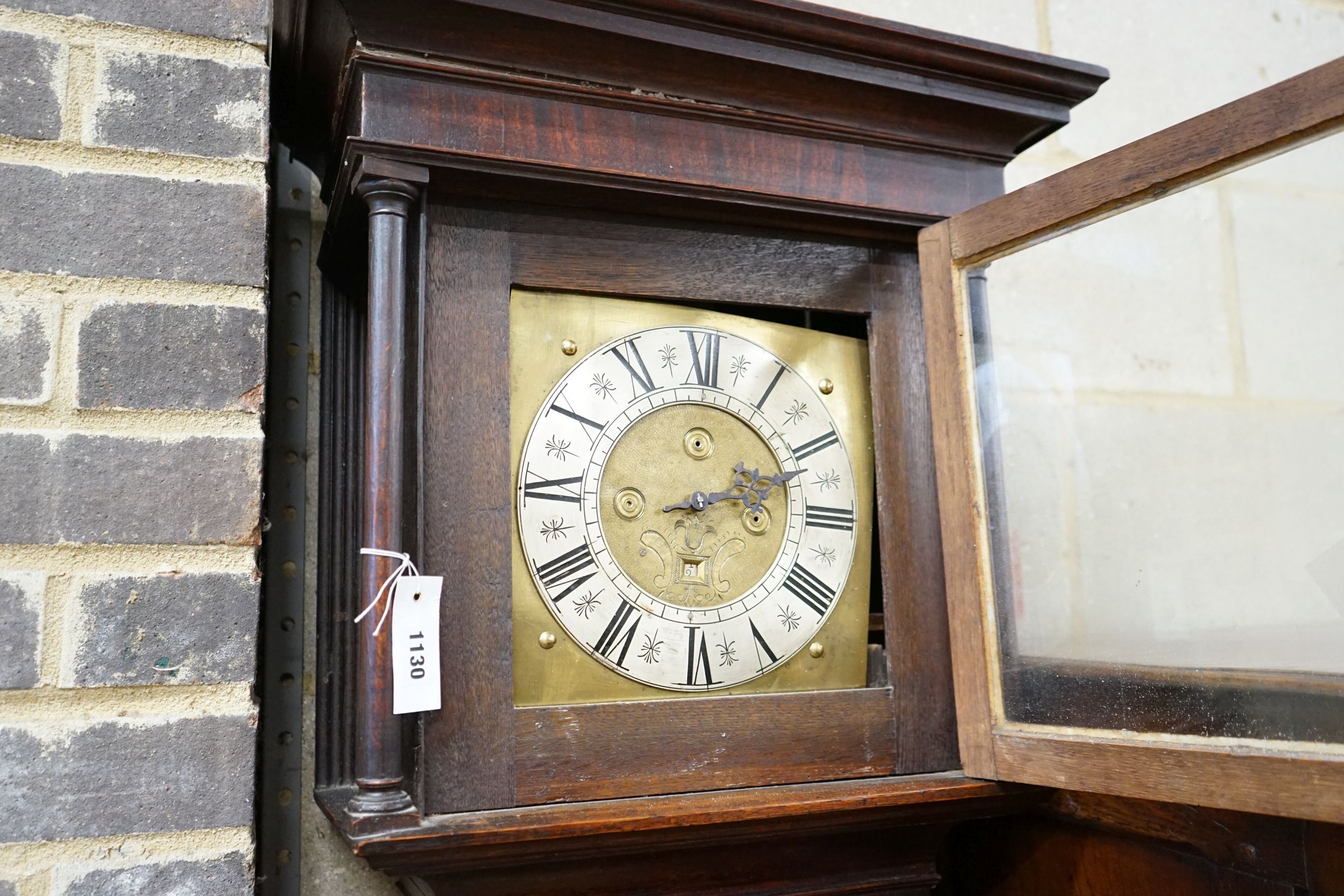 An 18th century oak 30 hour longcase clock, height 200cm